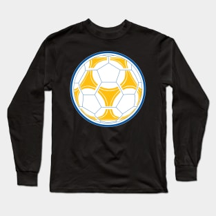 Gold & Blue Soccer Ball Long Sleeve T-Shirt